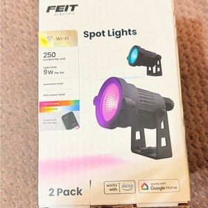 FEIT Electric Spot Lights - Black with Pink and Blue Glow